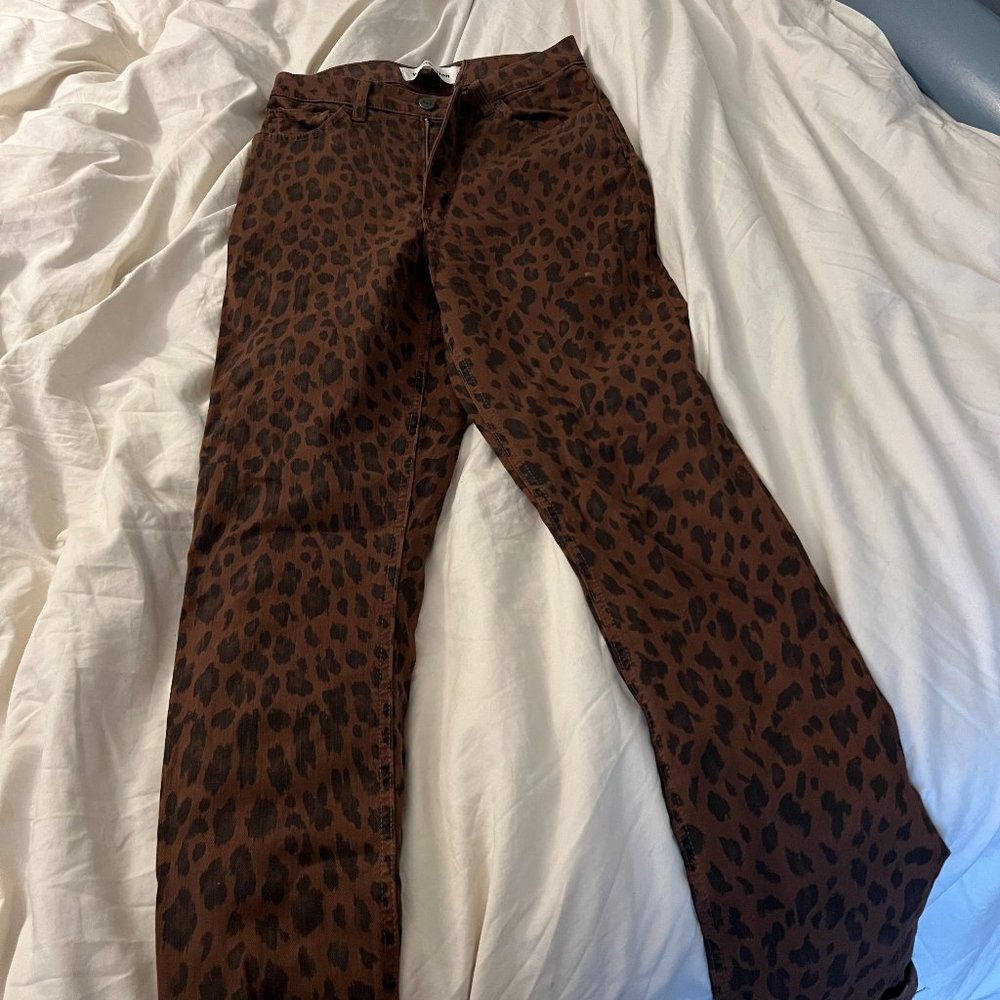 Bootcut Leopard Print Jeans